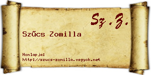 Szűcs Zomilla névjegykártya